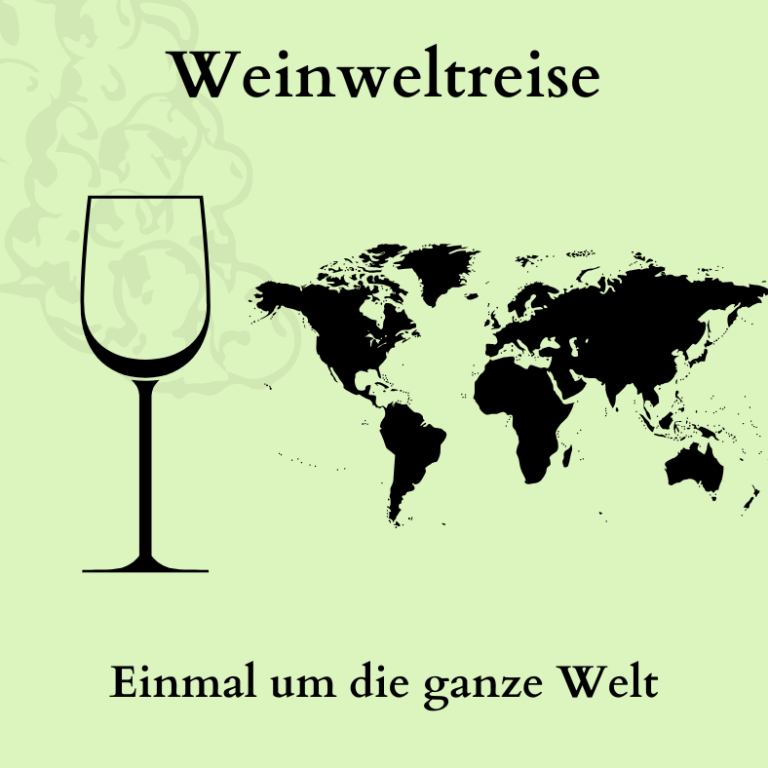 Rotweinflasche mit einer Karte der Welt auf dem Etikett.